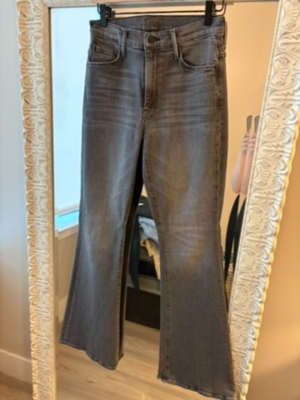 Dark Gray - Dark Wash Denim Mother Jeans Flare